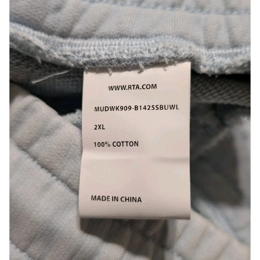 RtA RaFa Underworld Mens XXL Heavyweight Sweatpants Light Blue NWT $245